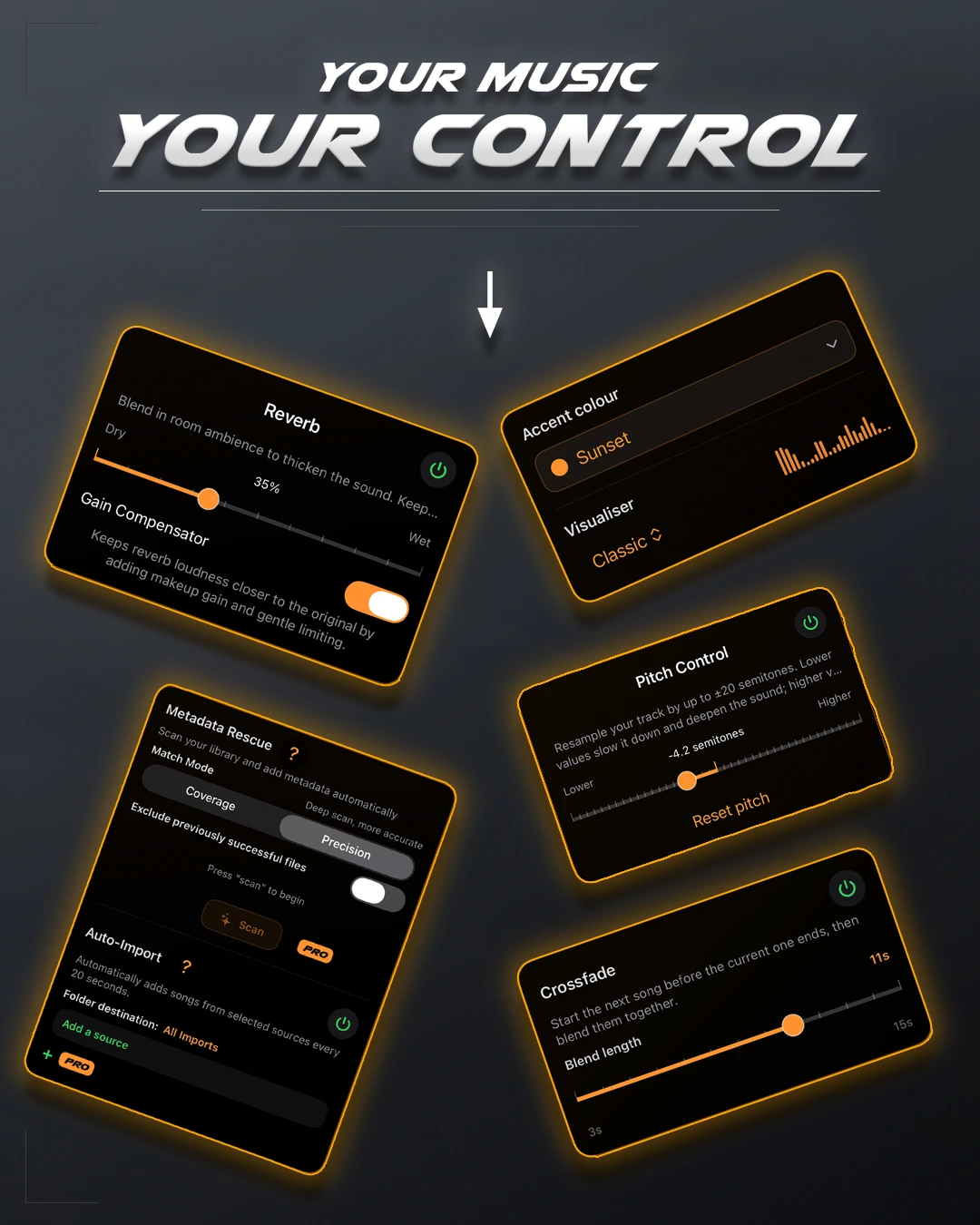 GymPlayer audio controls on iPhone